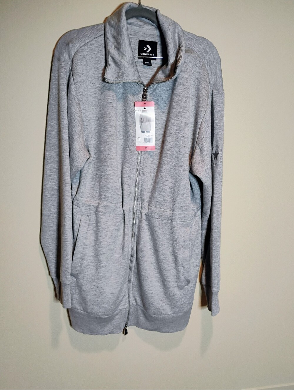 Converse Women's Anorak Gray Zip-Front Jacket M